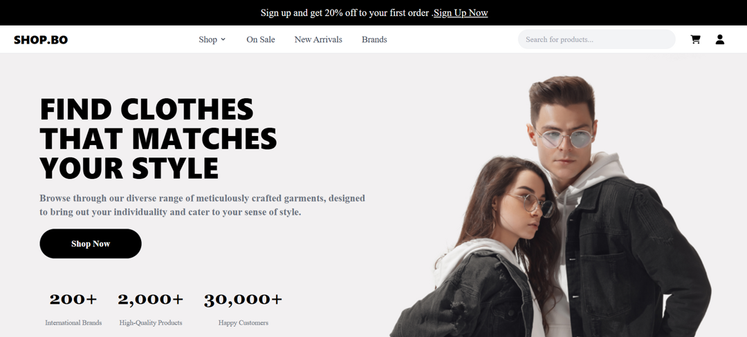 SHOP BO project screenshot