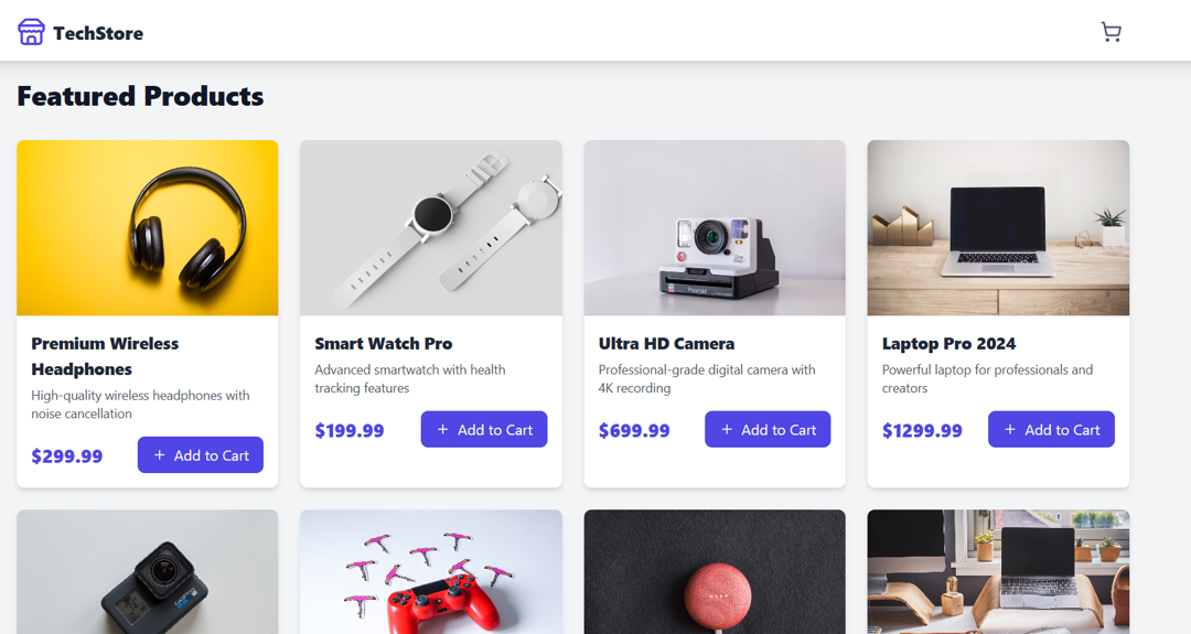 Tech Store project screenshot